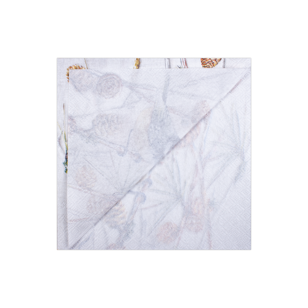 Decoupage Napkin Pine Bird 13in X 13inch 3 Ply 1pc