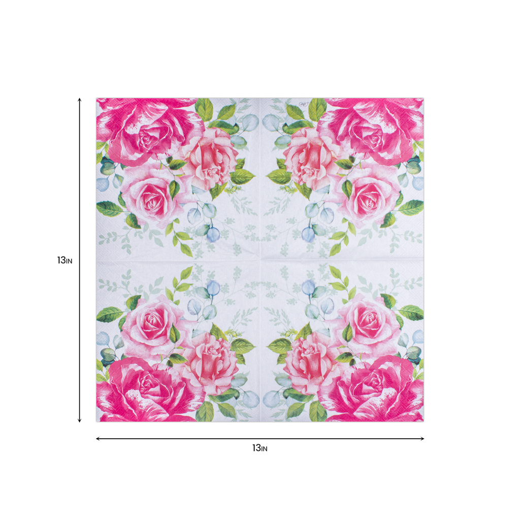 Decoupage Napkin Rose Delight 13in X 13in 3 Ply 1pc