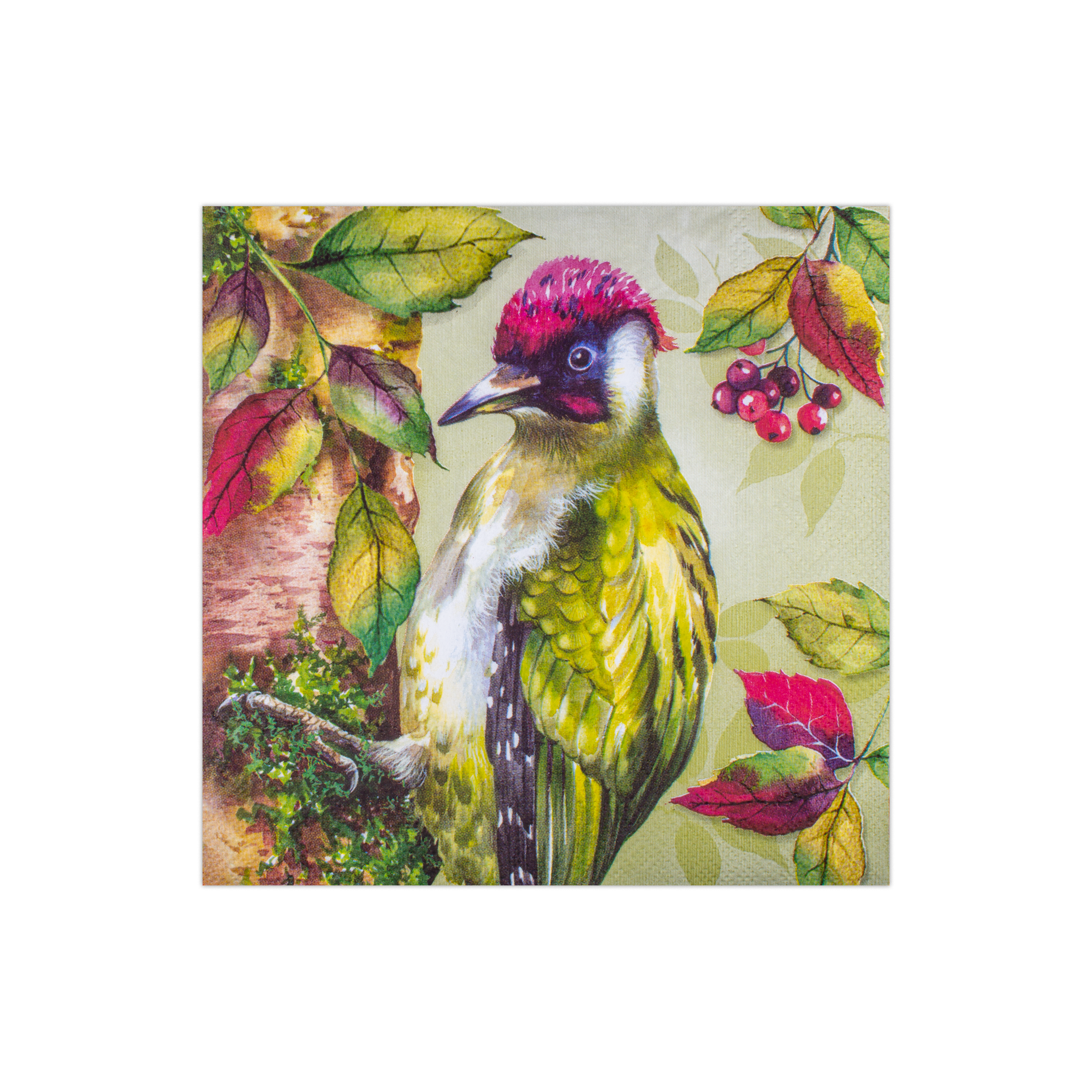 Decoupage Napkin Woodpecker Splendour 13in X 13inch 3 Ply 1pc