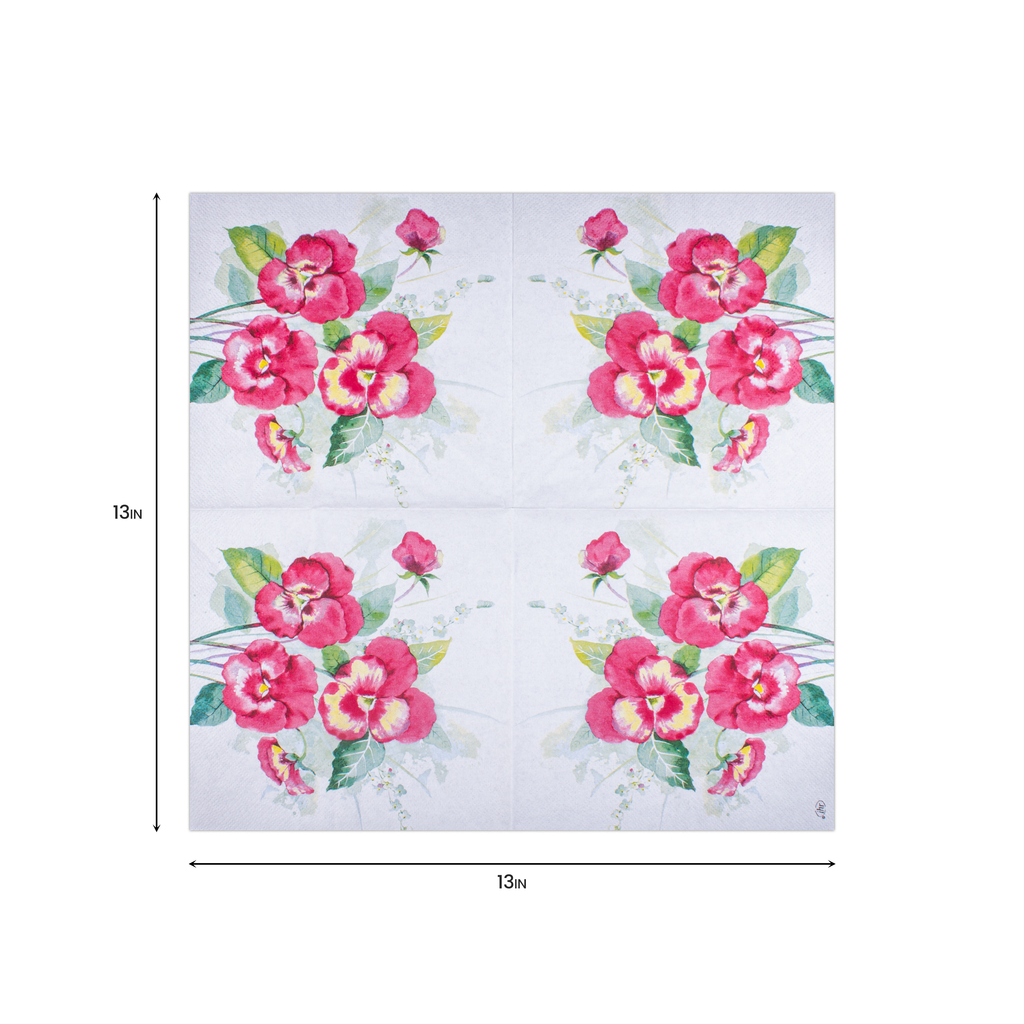Decoupage Napkin Red Pansy 13in X 13inch 3 Ply 1pc