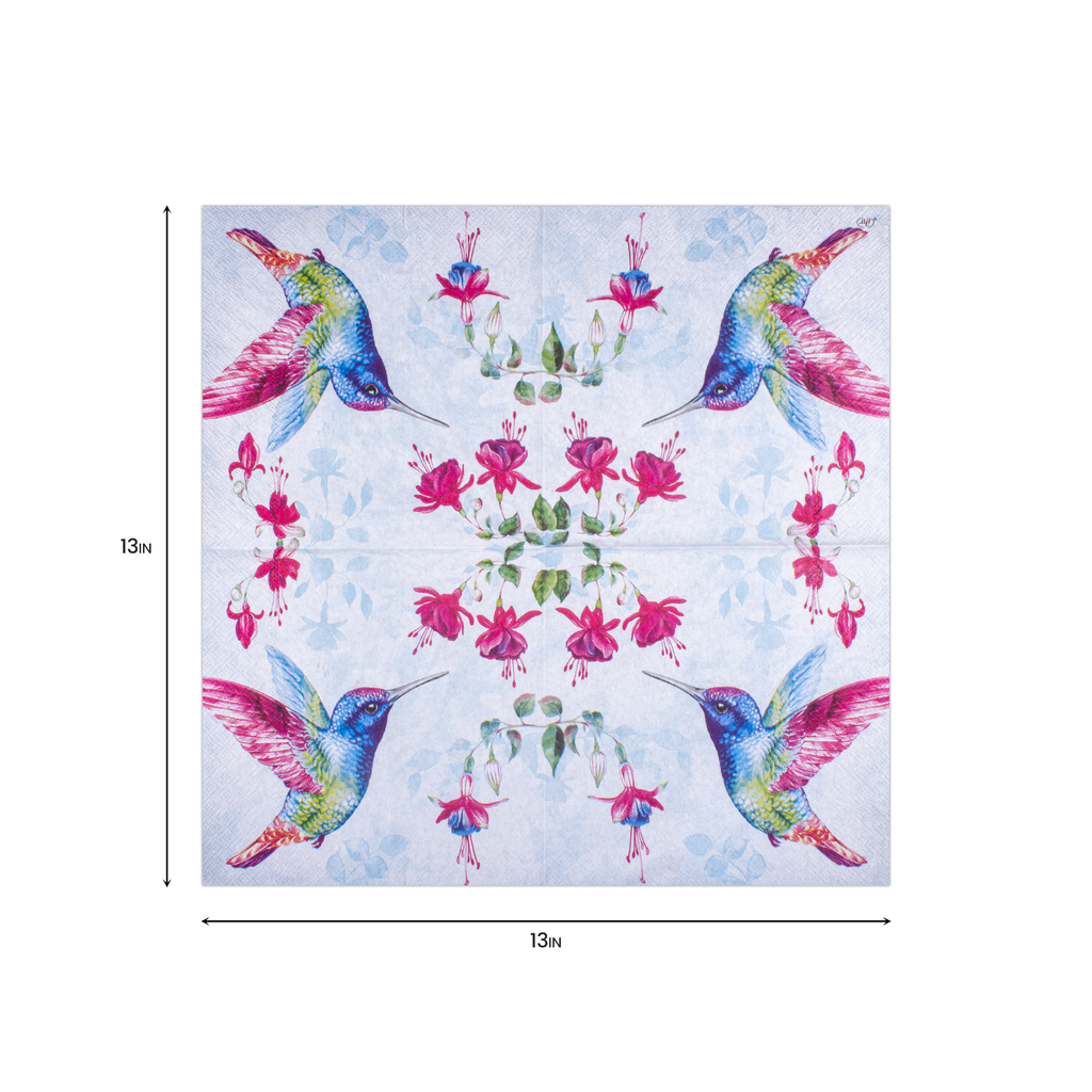 Decoupage Napkin Hummingbird Fuchsia 13 X 13inch 3 Ply 1pc