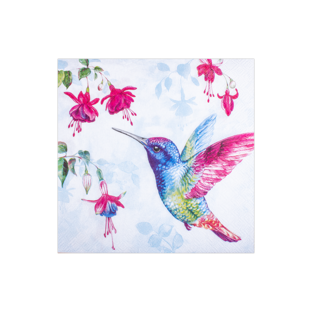 Decoupage Napkin Hummingbird Fuchsia 13 X 13inch 3 Ply 1pc