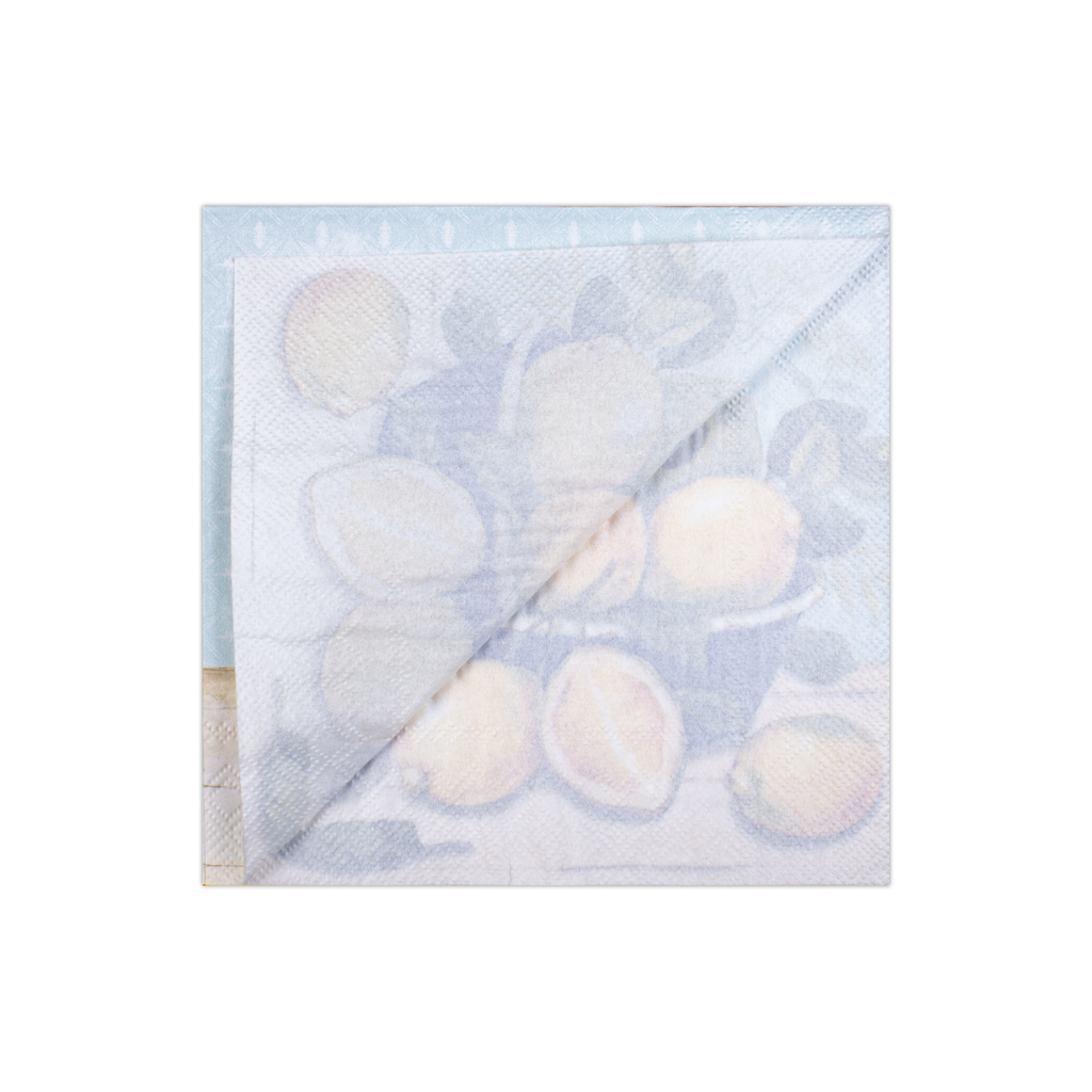 Decoupage Napkin Lemon Bowl 13in X 13in 3 Ply 1pc
