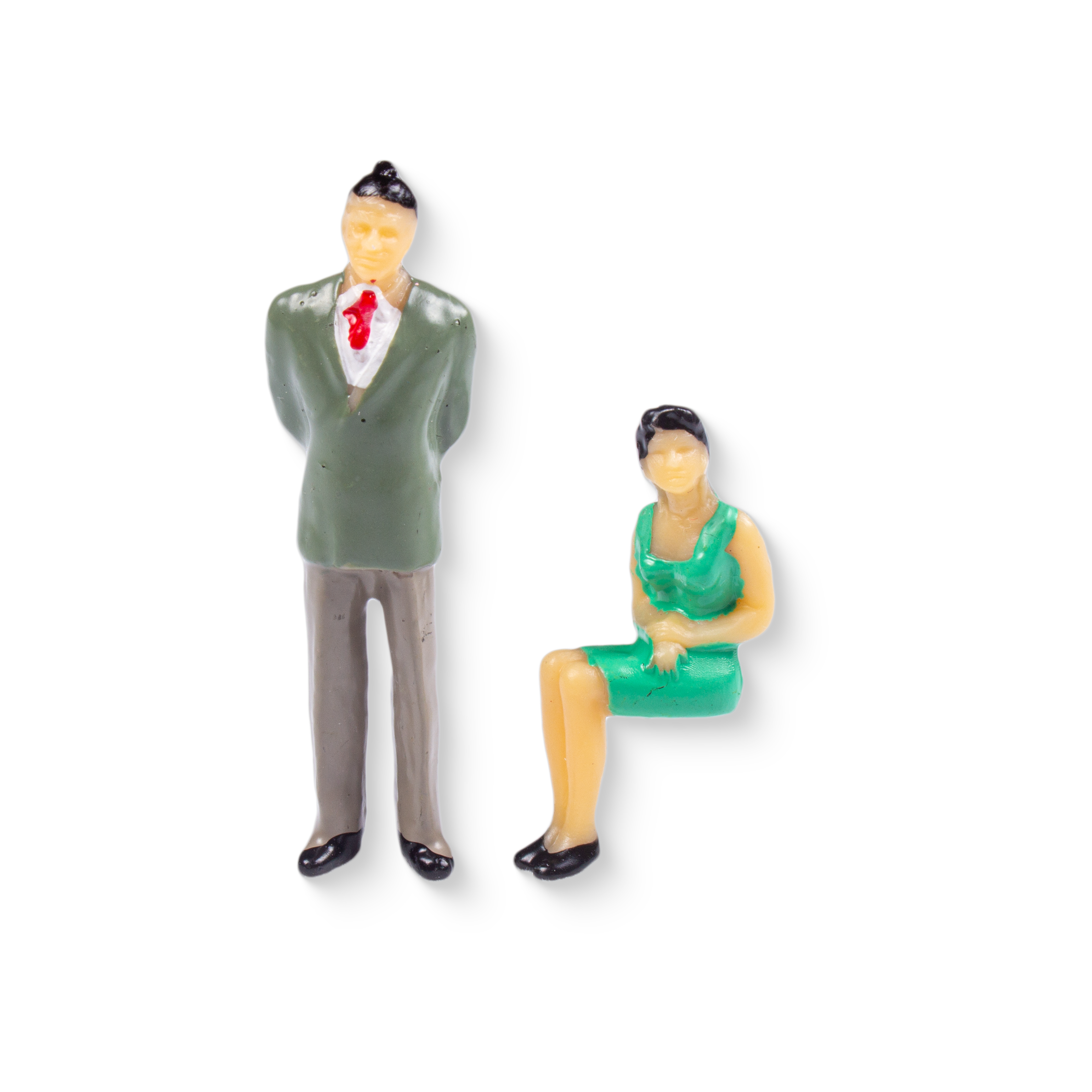 Miniature Human Figurine Assorted Colours H36mm 2pc
