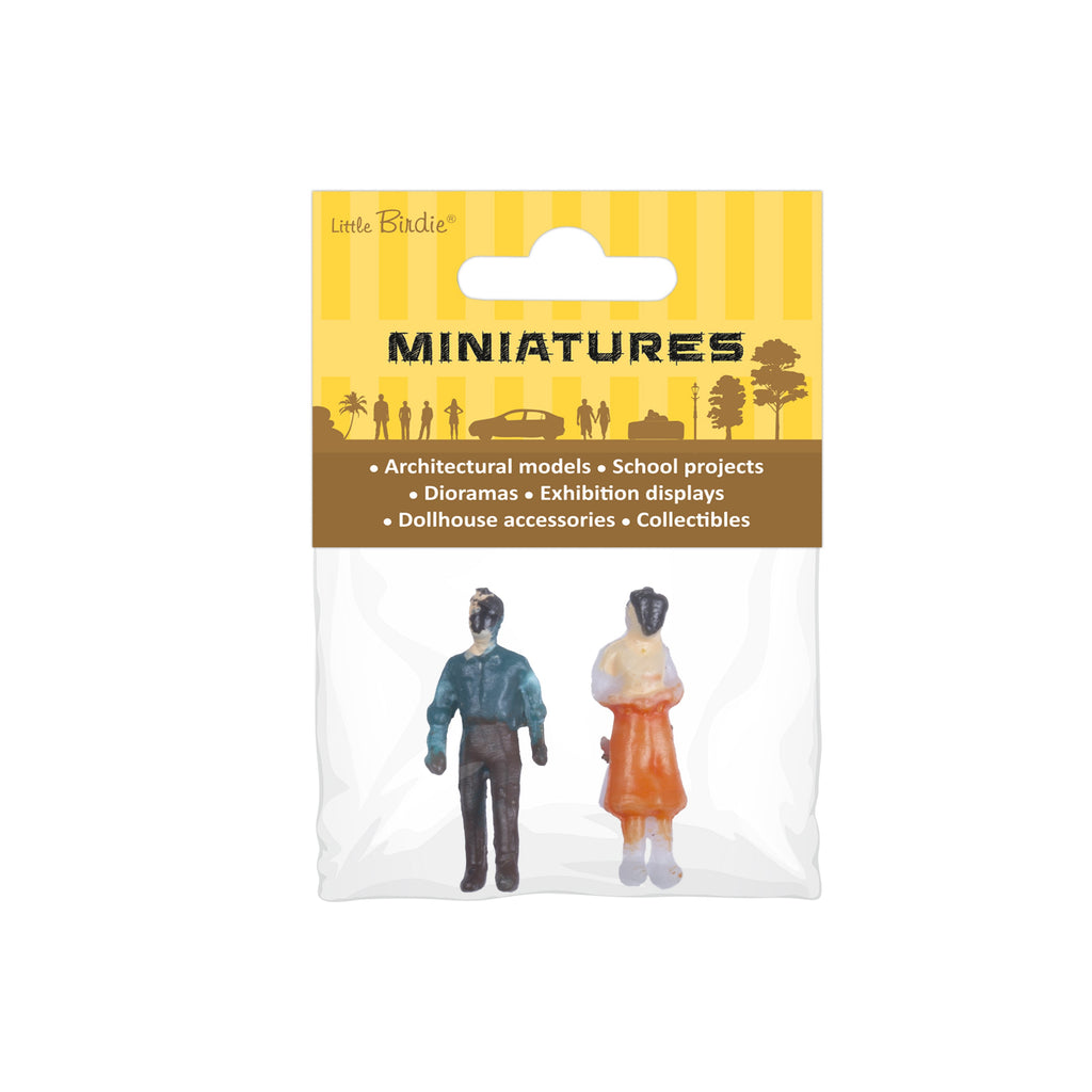 Miniature Human Figurine - Assorted Colours - H13mm - 2pc
