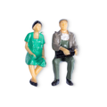 Miniature Human Figurine Seated on Bench Assorted Colours H45mm 2pc