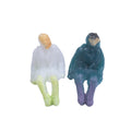 Miniature Human Figurine Seated on Bench Assorted Colours H9mm 2pc