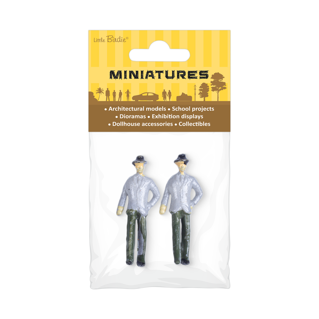 Miniature Human Figurine Assorted Colours H25mm 2pc