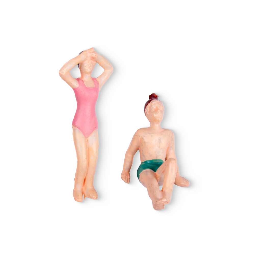 Miniature Human Figurine Beach Theme Assorted Colours H36mm 2pc