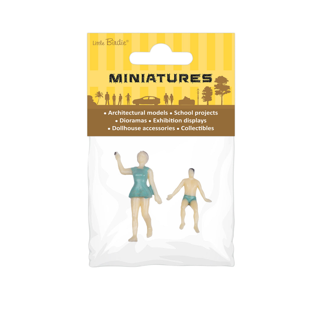 Miniature Human Figurine Beach Theme Assorted Colour H36mm 2pc