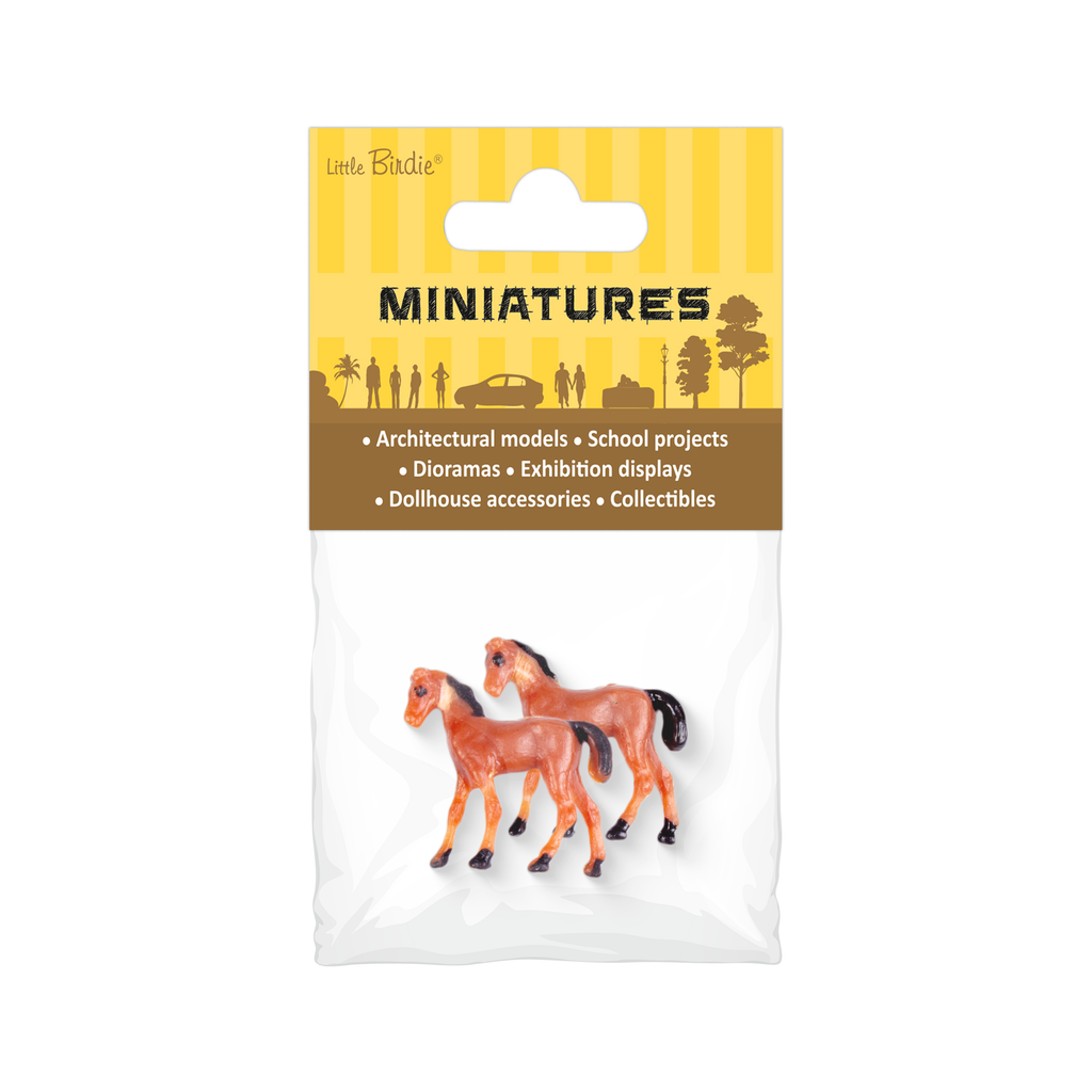 Miniature Horse Figurine Assorted Colours H25mm 2pc