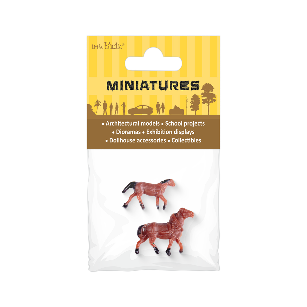 Miniature Horse Figurine Assorted Colours H13mm 2pc