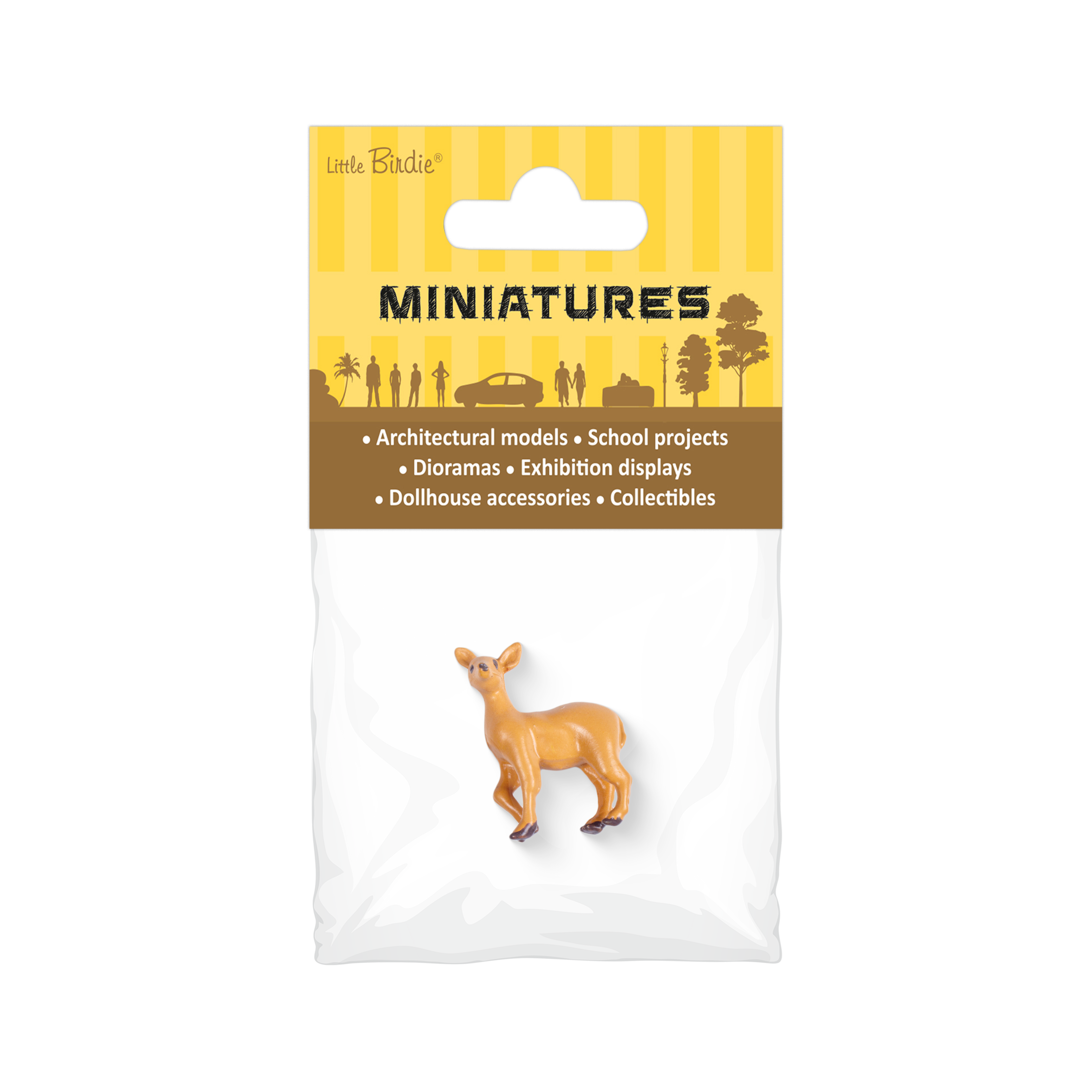 Miniature Deer Brown L18 X H23mm1pc