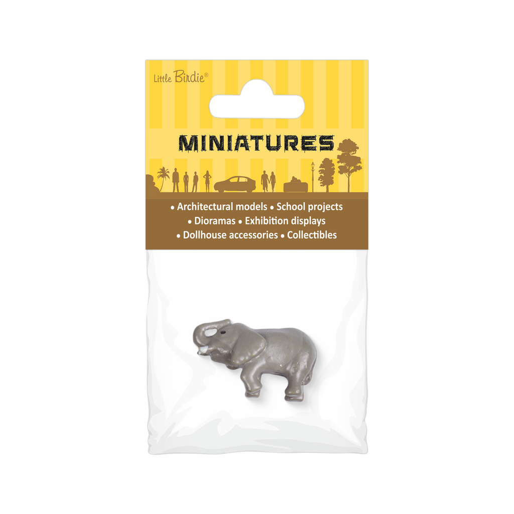 Miniature Elephant Grey L2.3 X W10 X H14mm1pc