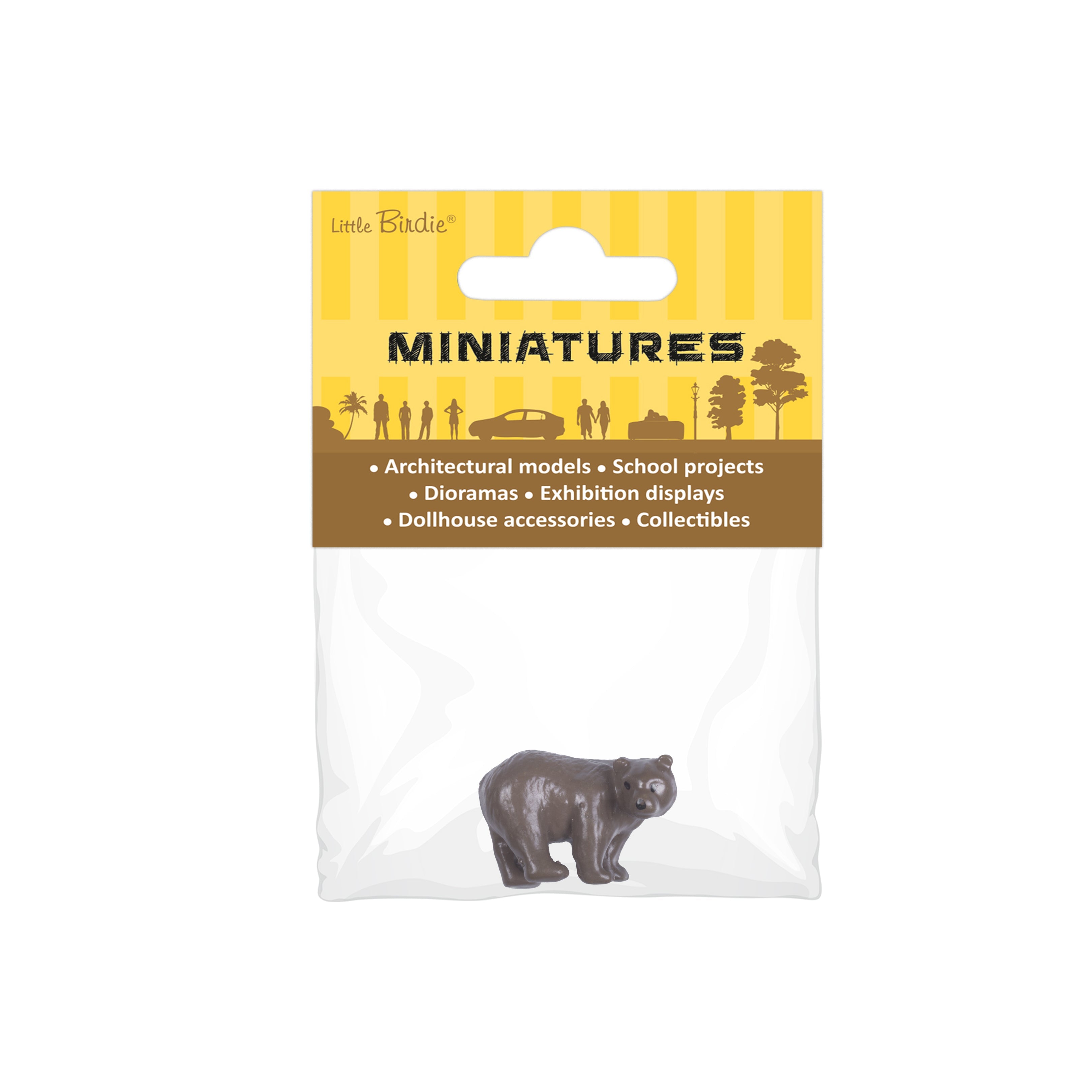 Miniature Bear Dark Brown L21 X H15mm 1pc