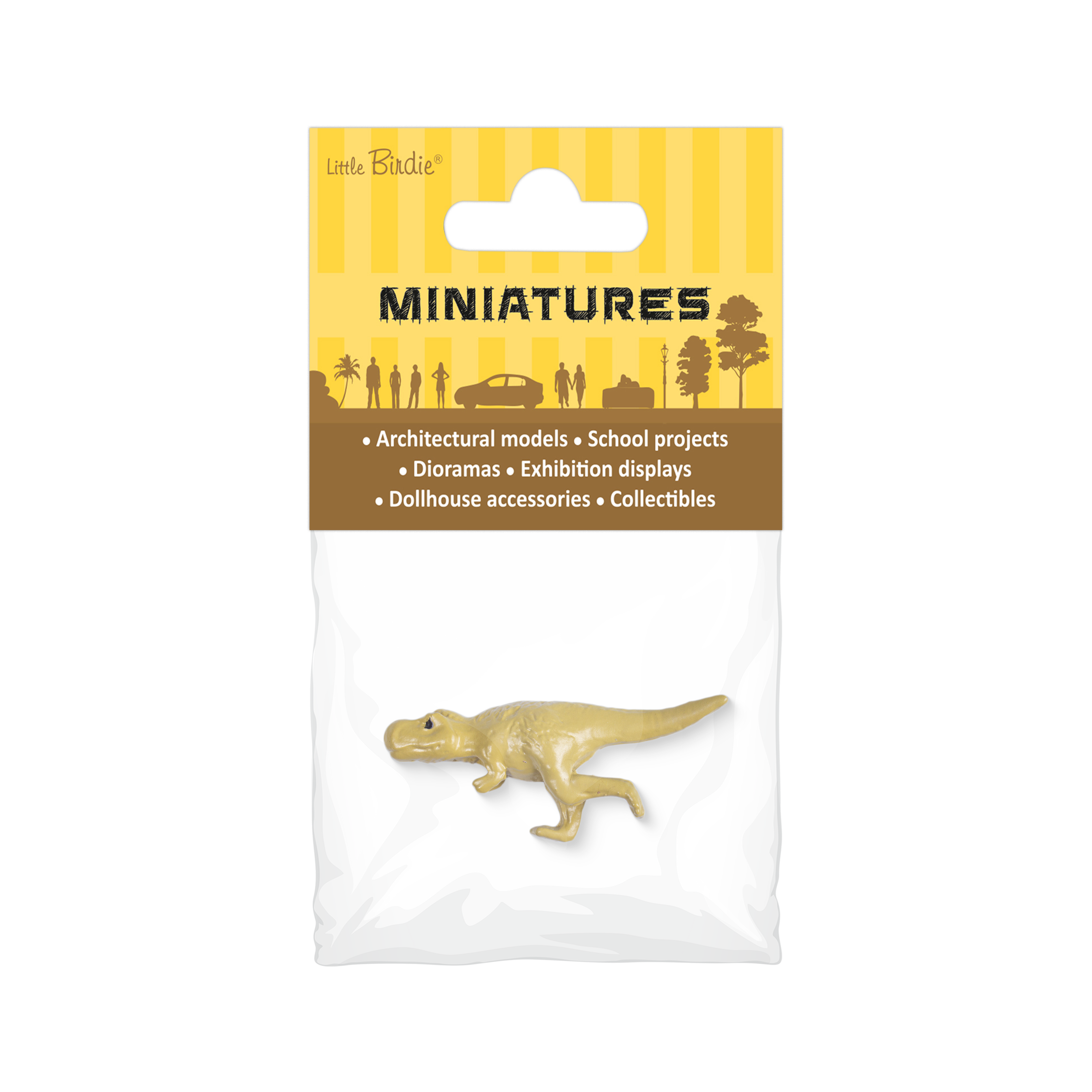 Miniature Tyrannosaurus Beige L38 X H16mm 1pc