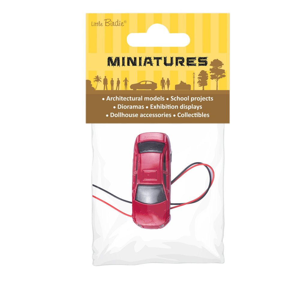Miniature Car With LED Light Assorted Colours L34 X W12mm 1pc