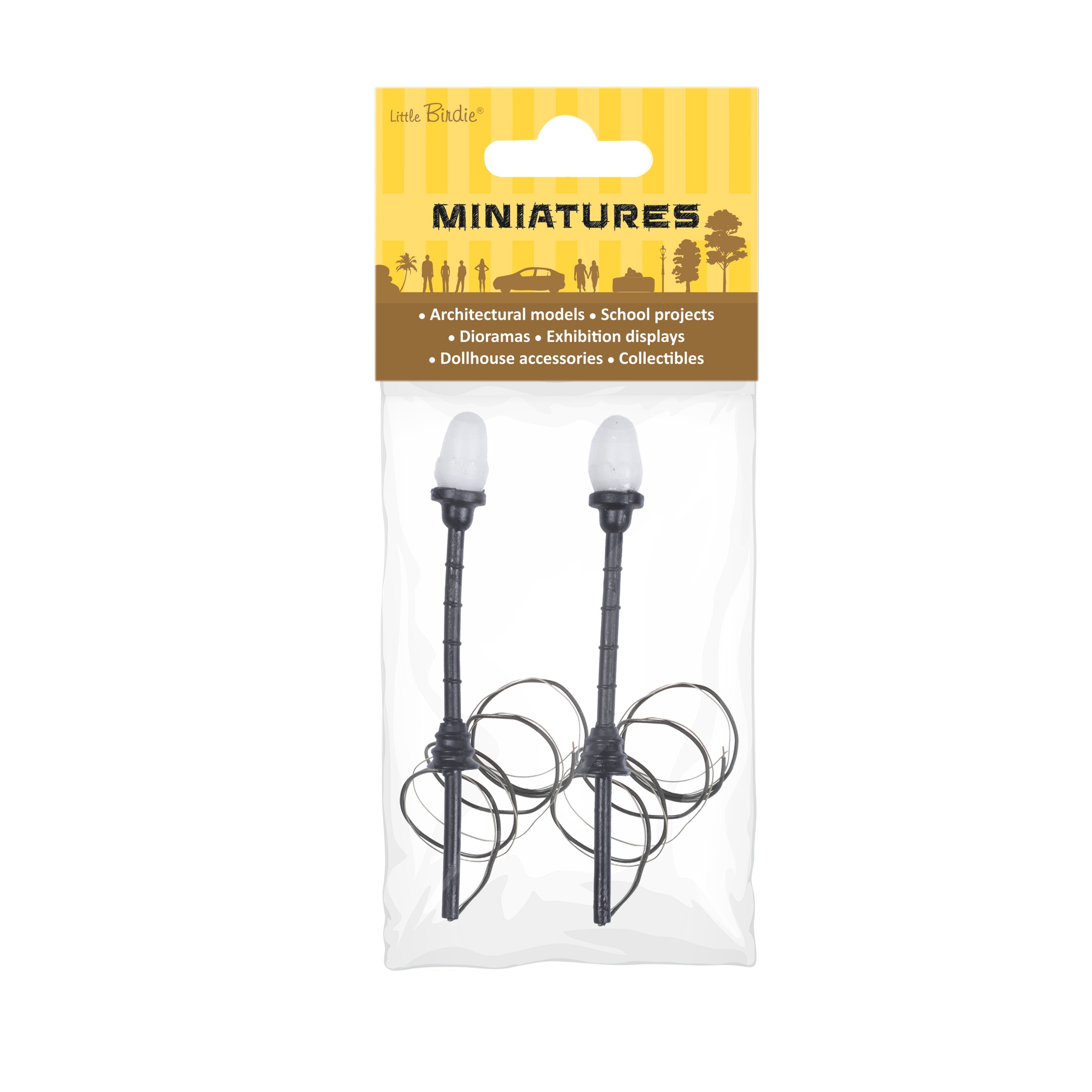 Miniature Lotus LED Lamp Post Single Light 3V H70mm 2pc