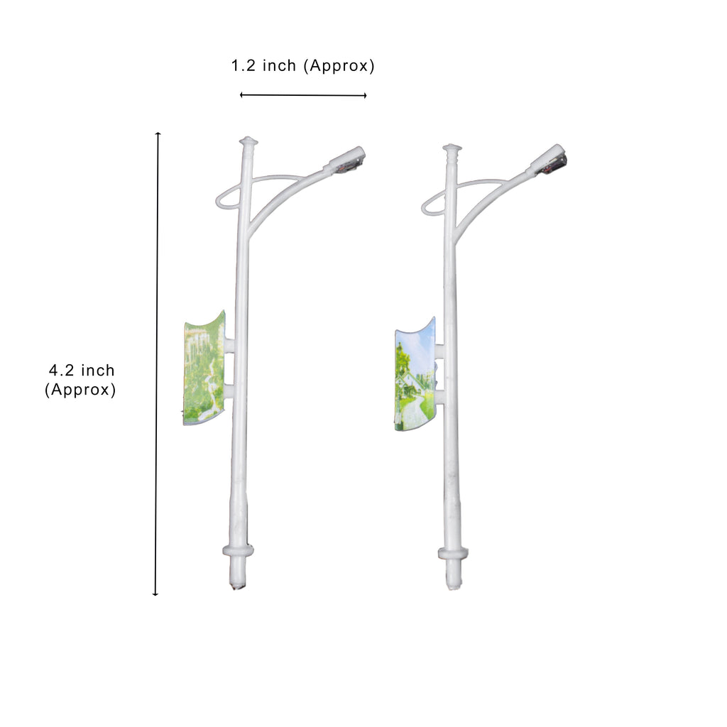 Miniature LED Street Light with Display Board Single Side 6V H100mm 2pc
