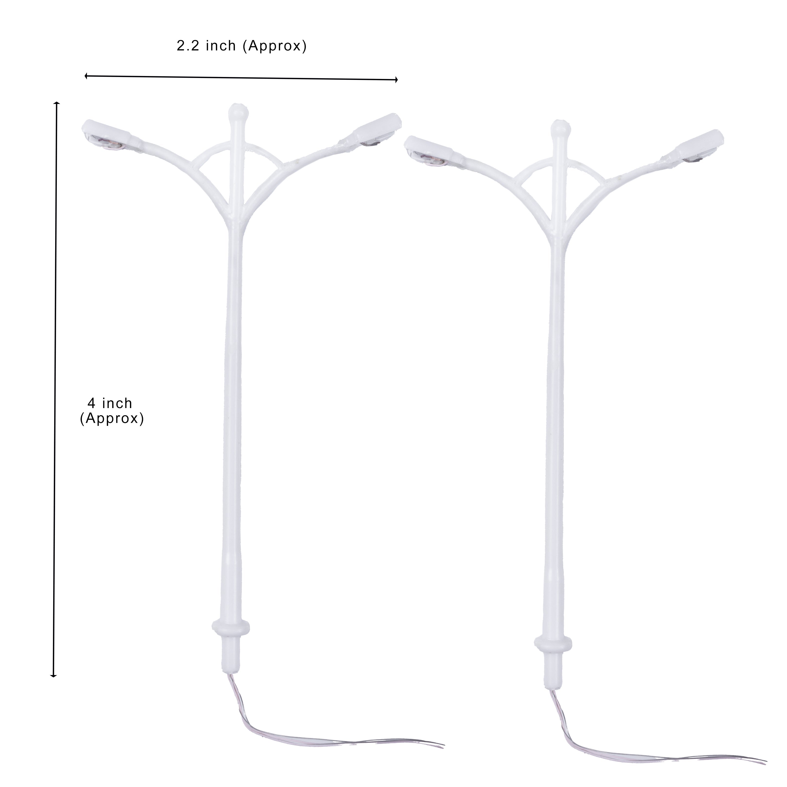 Miniature Illuminated Street Light Double Side 6V H100mm 2pc