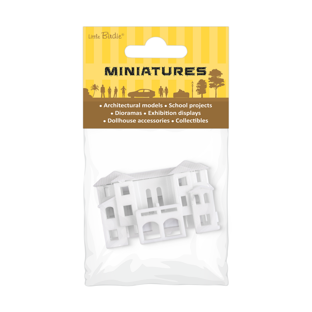 Miniature Villa 3 Floors White L40 X W26 XH25mm1pc