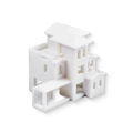 Miniature Villa 3 Floors White L30 X W23 XH25mm1pc