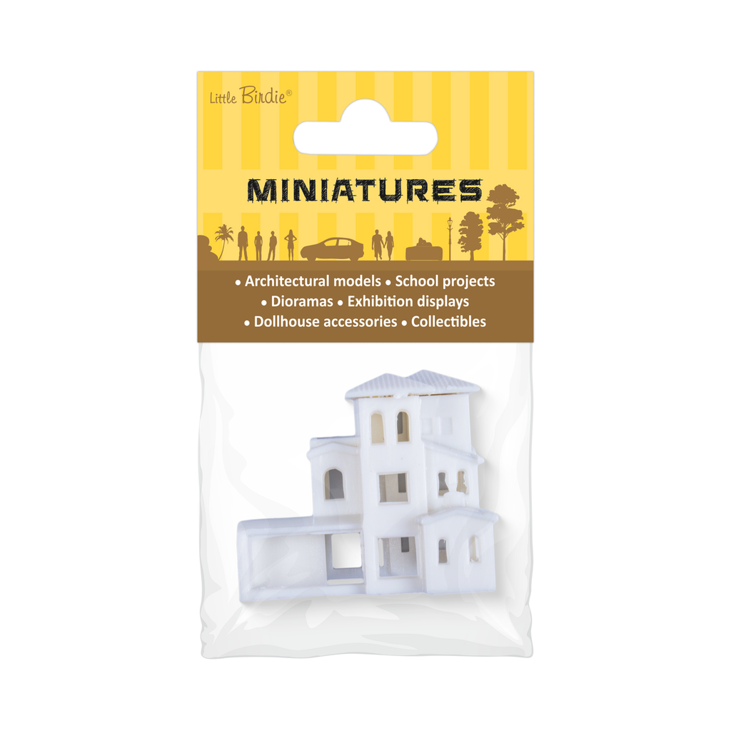 Miniature Villa 3 Floors White L30 X W23 XH25mm1pc