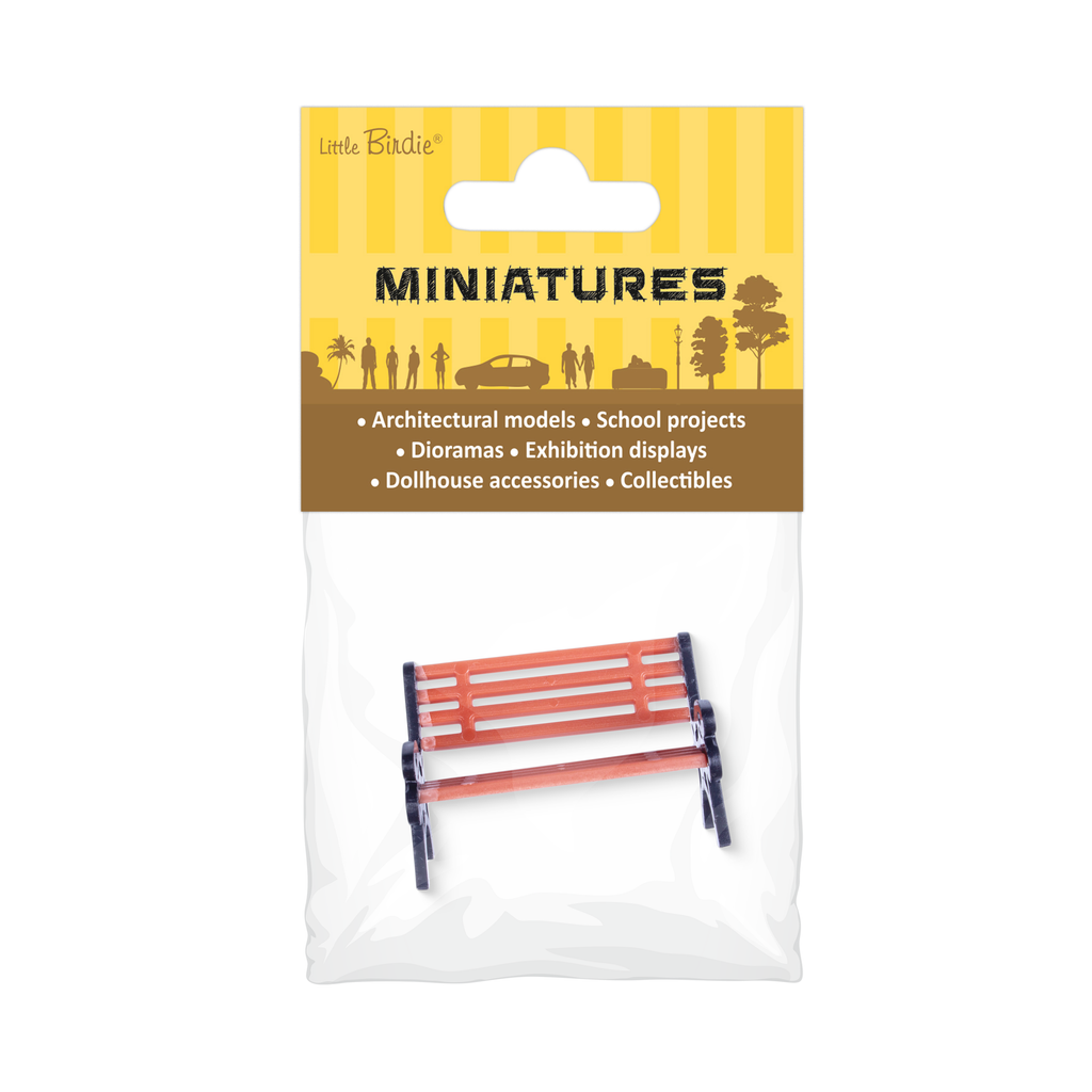 Miniature Park Bench Brown L42mm1pc