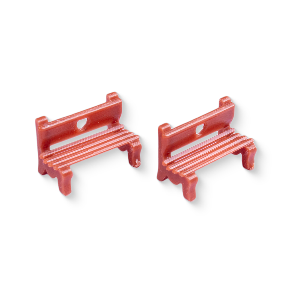 Miniature Garden Bench Brown L17mm2pc