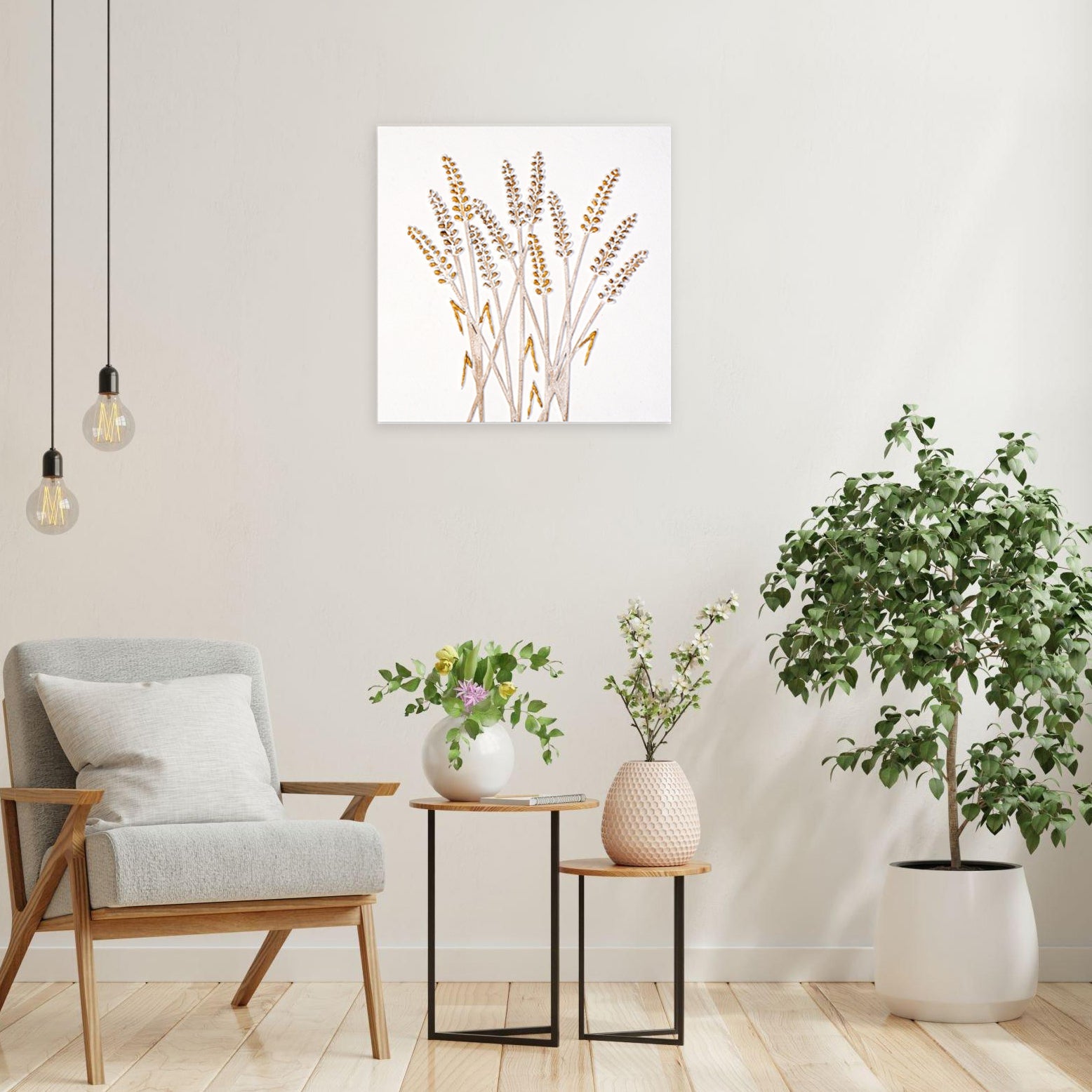 Wall Decor 3D Metallic Corn Field Approx H12 X L12 X D0.78inch