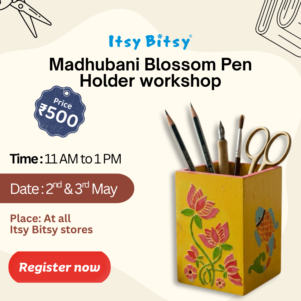 Madhubani Blossom Pen Holder - Summer Workshop