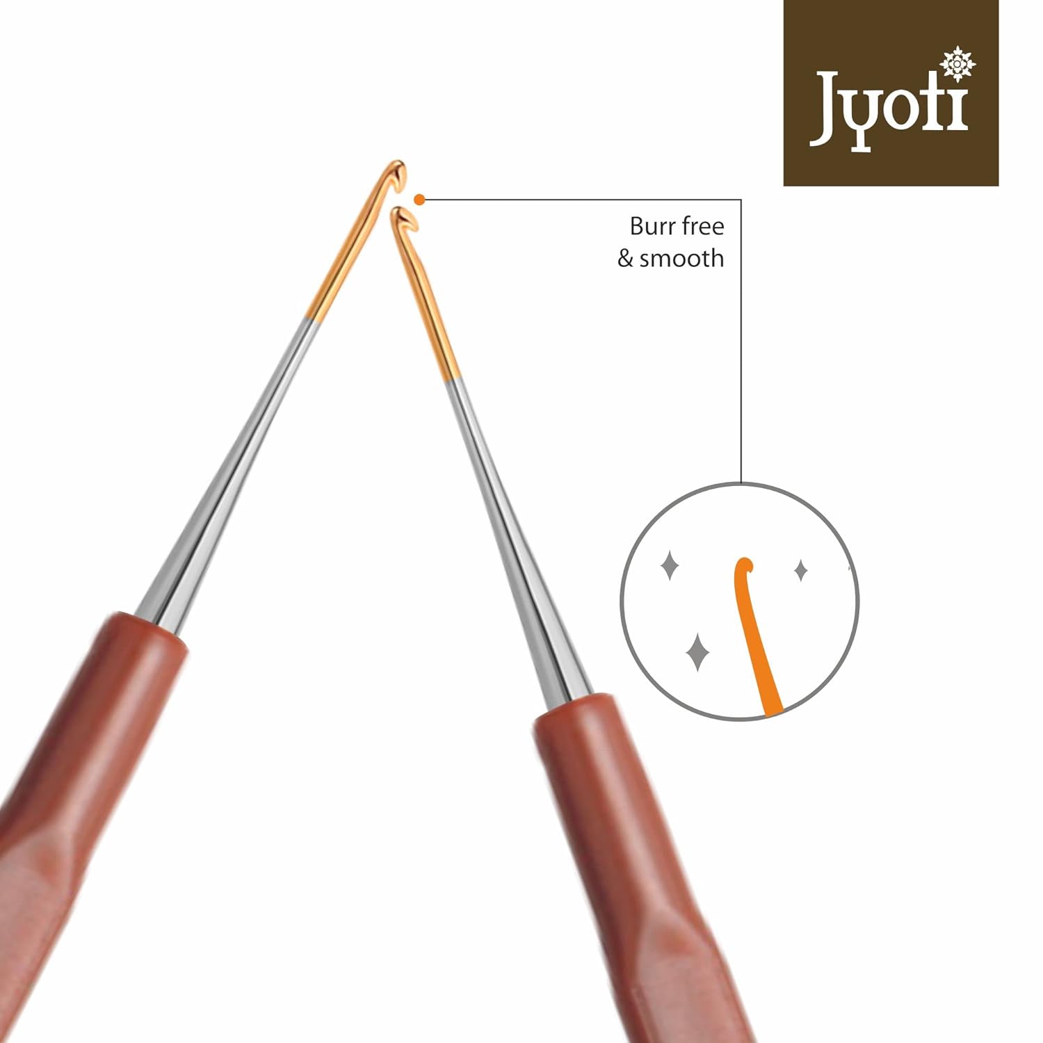 Crochet Hooks Plastic Handle(Gold Point) For Thread No.10 1Pc
