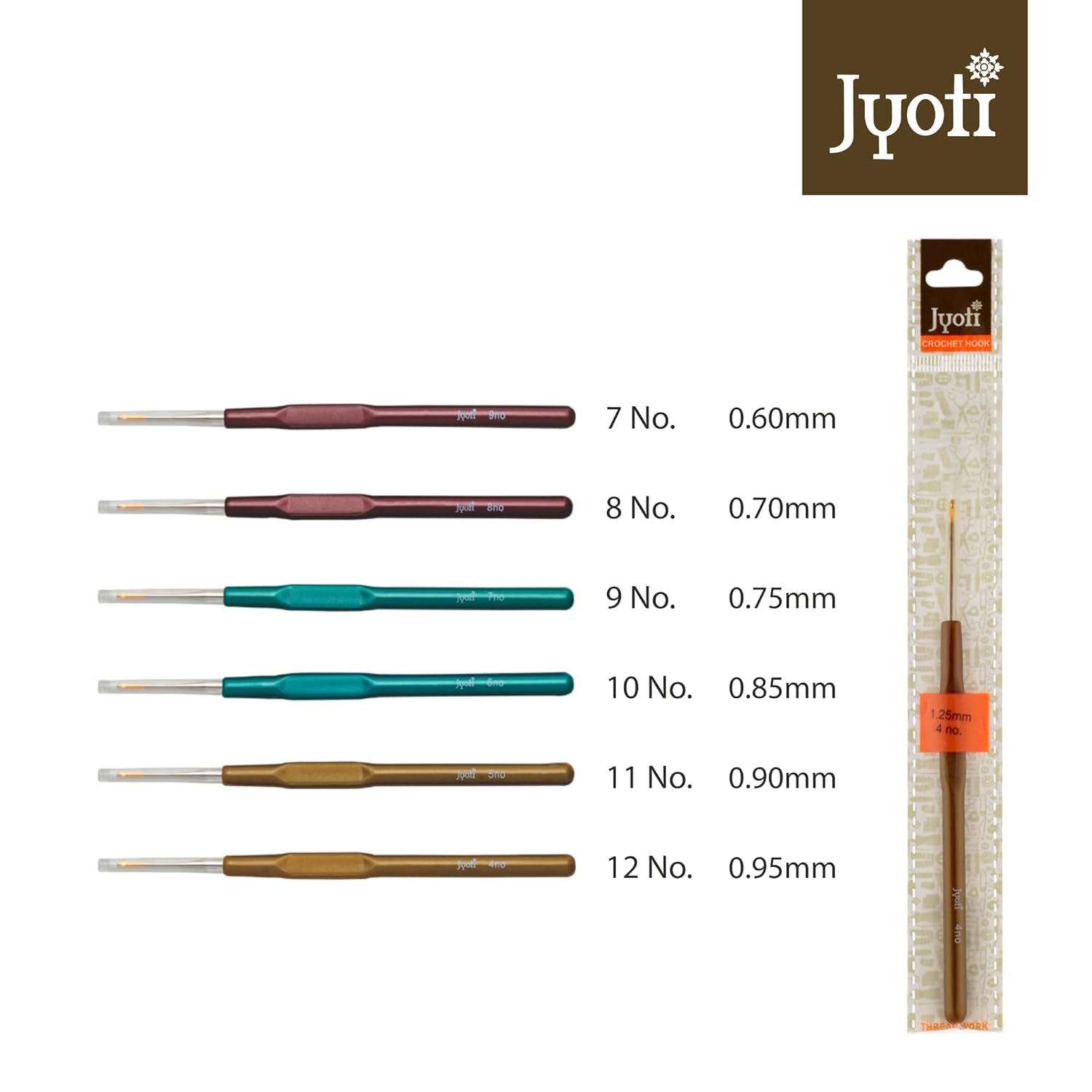 Crochet Hooks Plastic Handle(Gold Point) For Thread No.8 1Pc