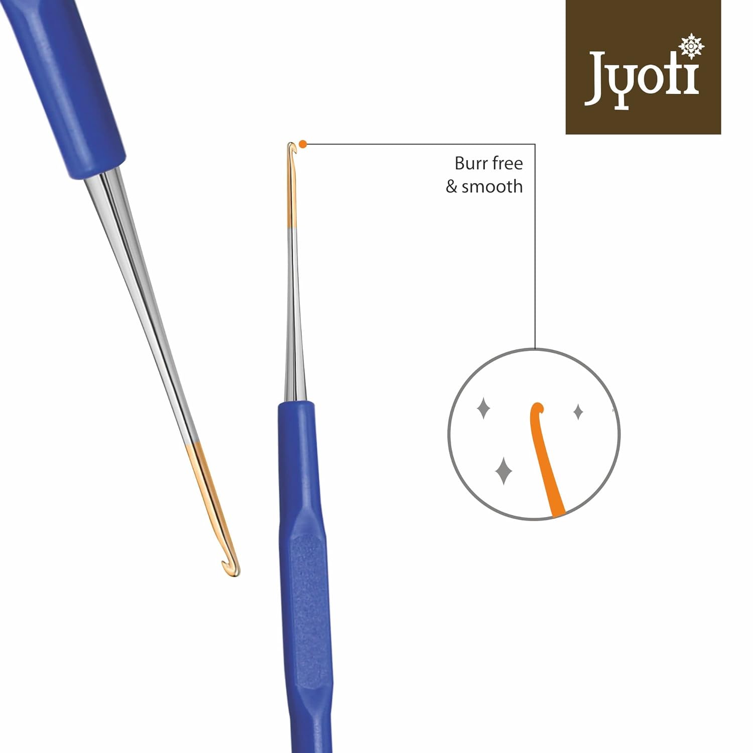 Crochet Hooks Plastic Handle(Gold Point) For Thread No.8 1Pc