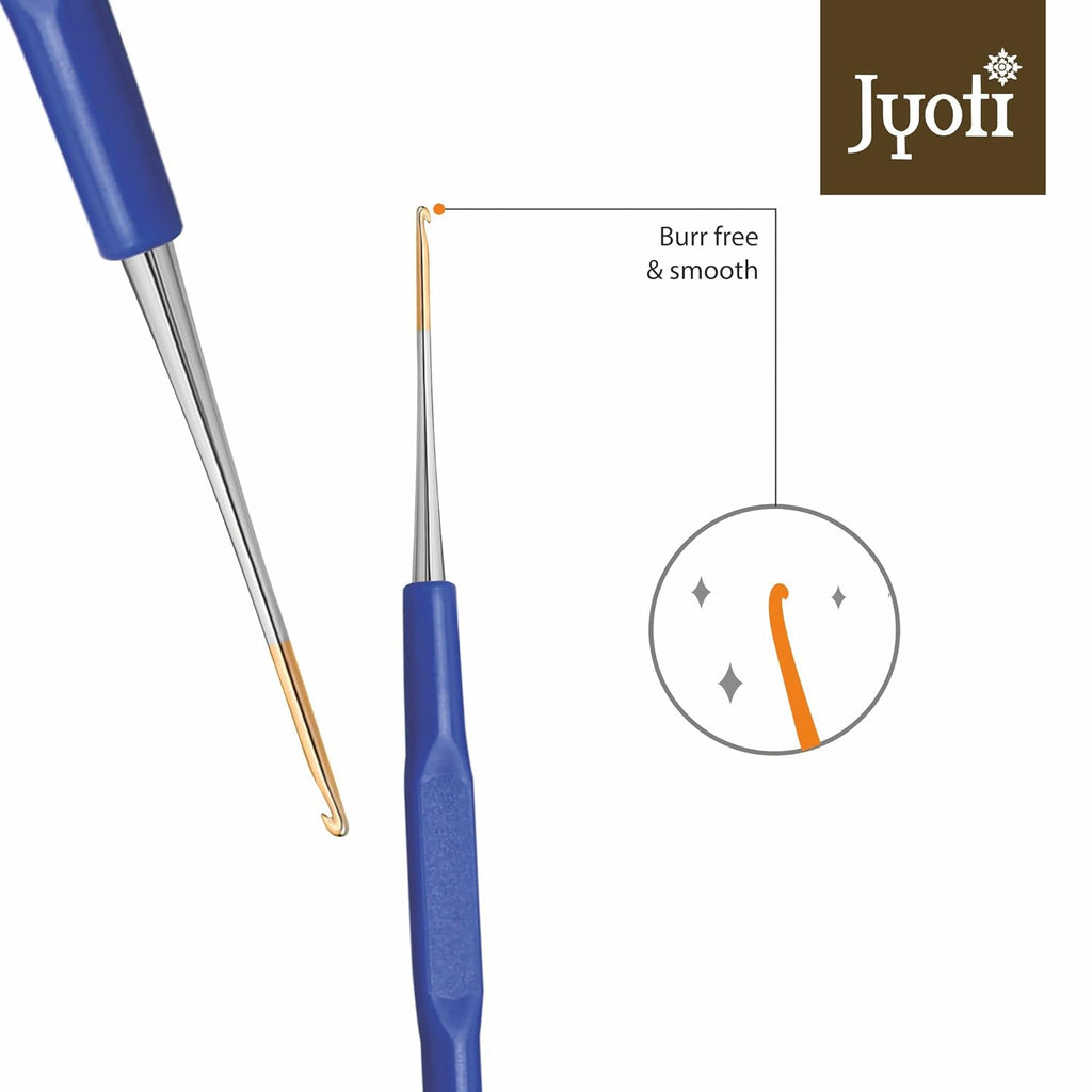 Crochet Hooks Plastic Handle(Gold Point) For Thread No.8 1Pc