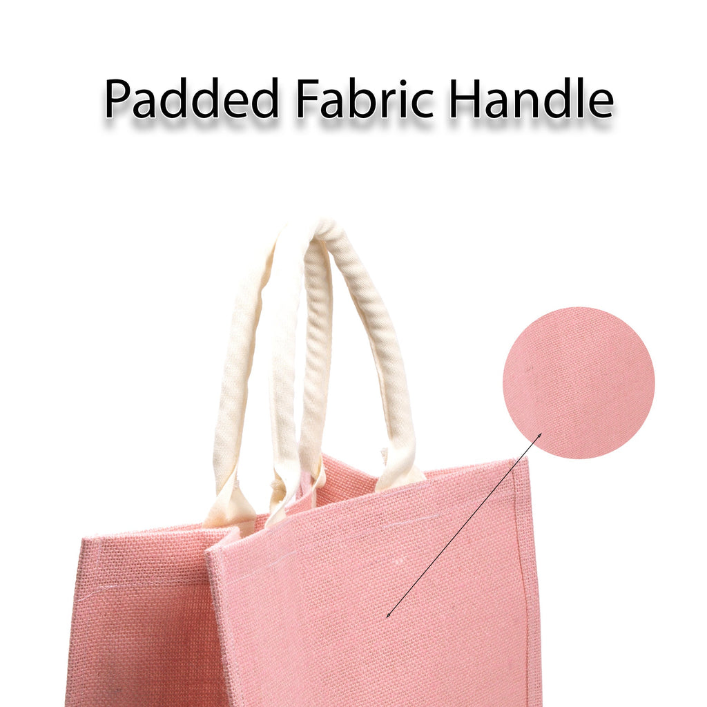 Burlap Bag with Padded Fabric Handle Assorted Colours L11.8 X W12.5 X D7inch 1pc