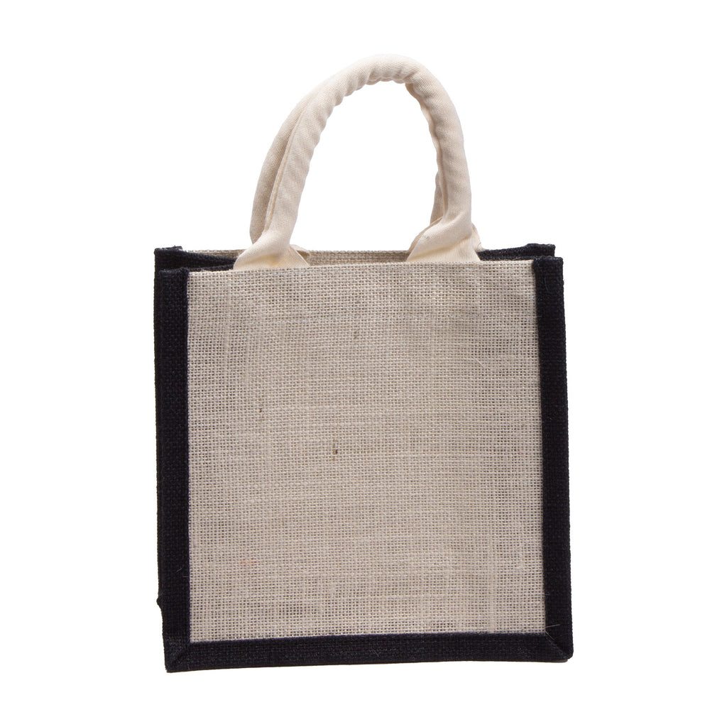Burlap Bag with Padded Fabric Handlesorted Colours L8.2 X W8.2 X D4inch 1pc