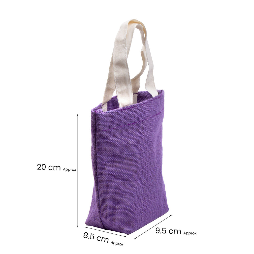 Burlap Tote Bag Assorted Colours L7.5 X W7.8 X D3inch 1pc
