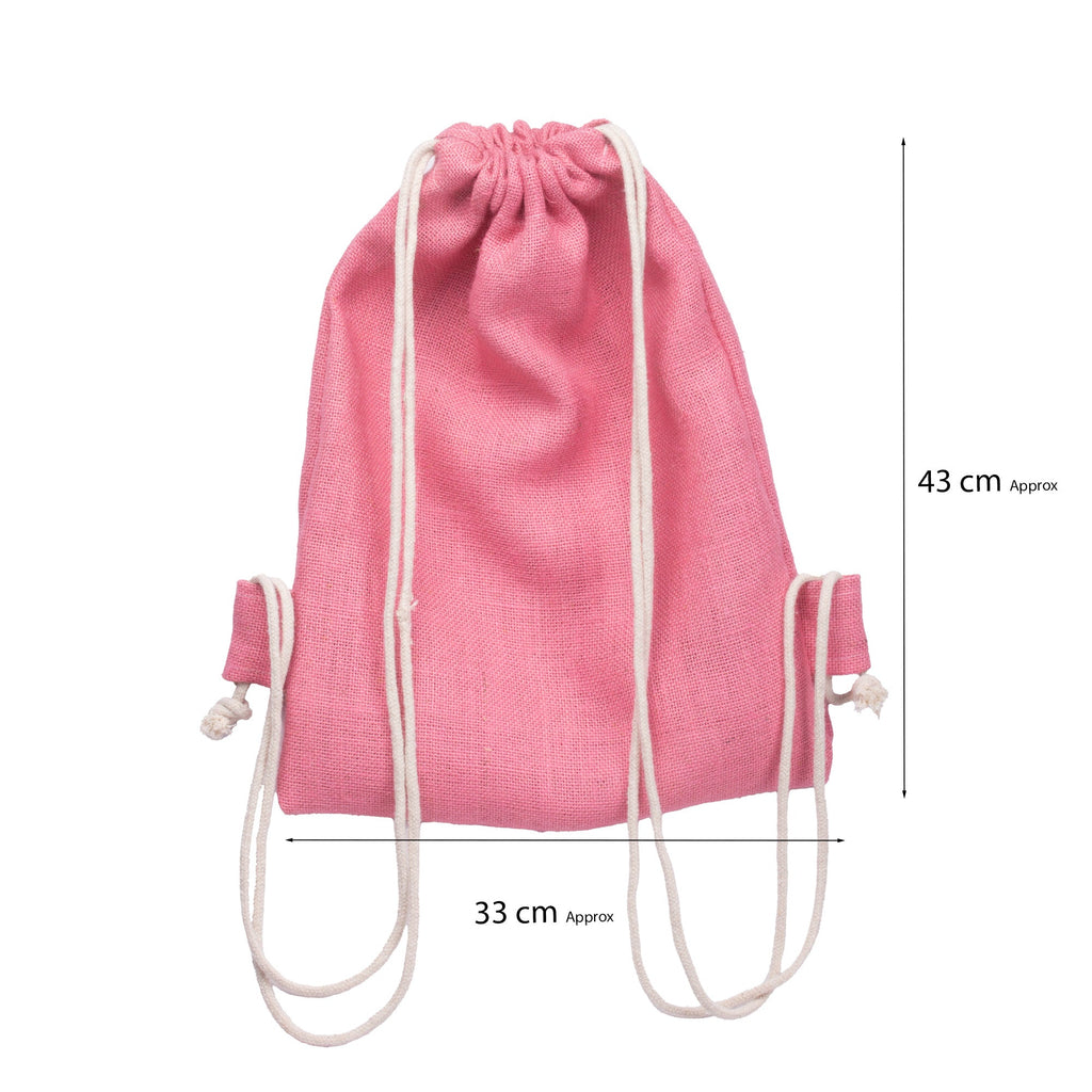 Burlap Backpack Assorted Colours L16.9 X W12.9inch 1pc