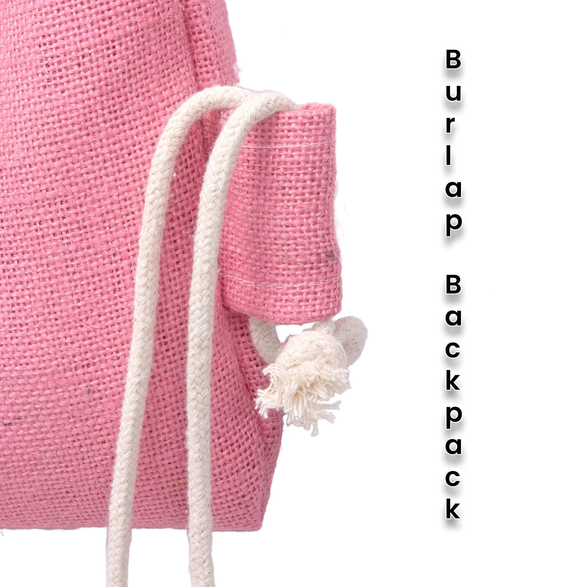 Burlap Backpack Assorted Colours L16.9 X W12.9inch 1pc