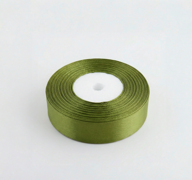 Satin Ribbon 25Mm 50Mtr Olive Green