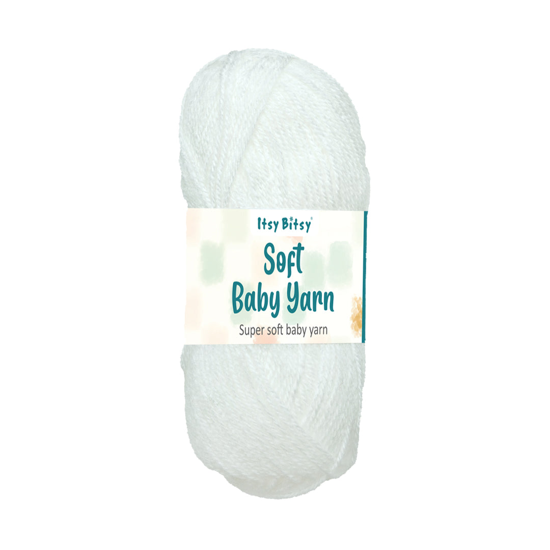 Soft Baby Knitting/Crochet Yarn 100% Acrylic White 267m 100g