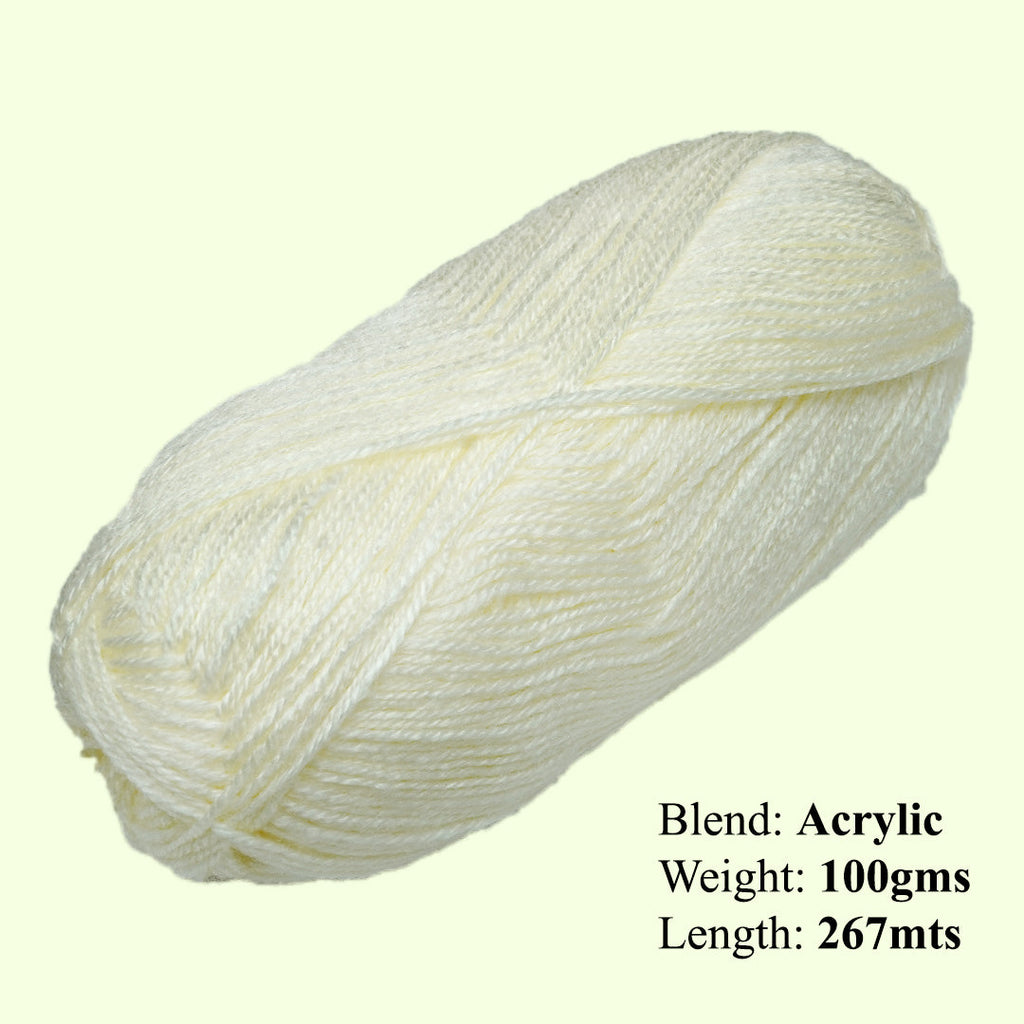 Soft Baby Knitting/Crochet Yarn 100% Acrylic Cream 267m 100g