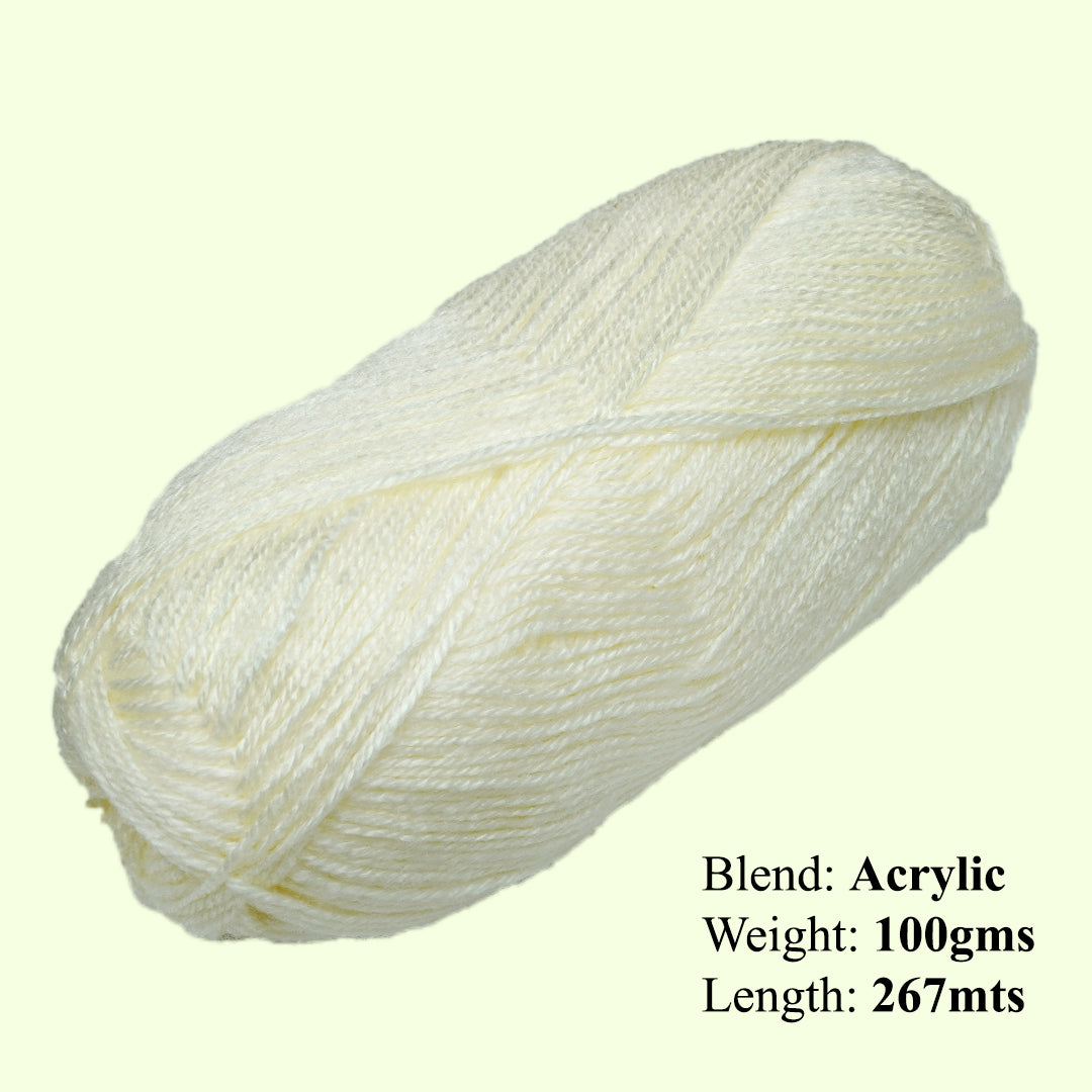 Soft Baby Knitting/Crochet Yarn 100% Acrylic Cream 267m 100g
