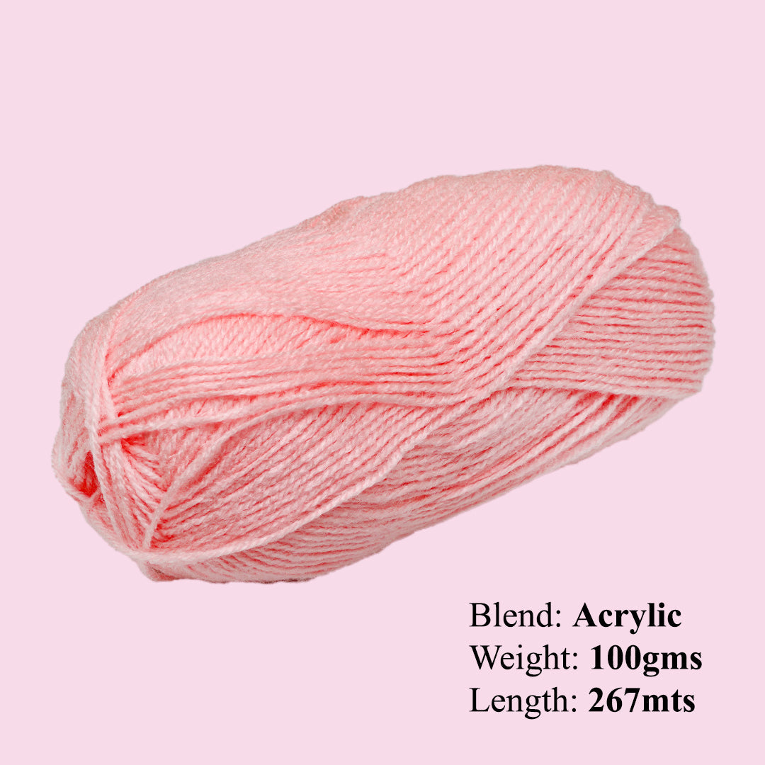 Soft Baby Knitting/Crochet Yarn 100% Acrylic Rose Pink 267m 100g