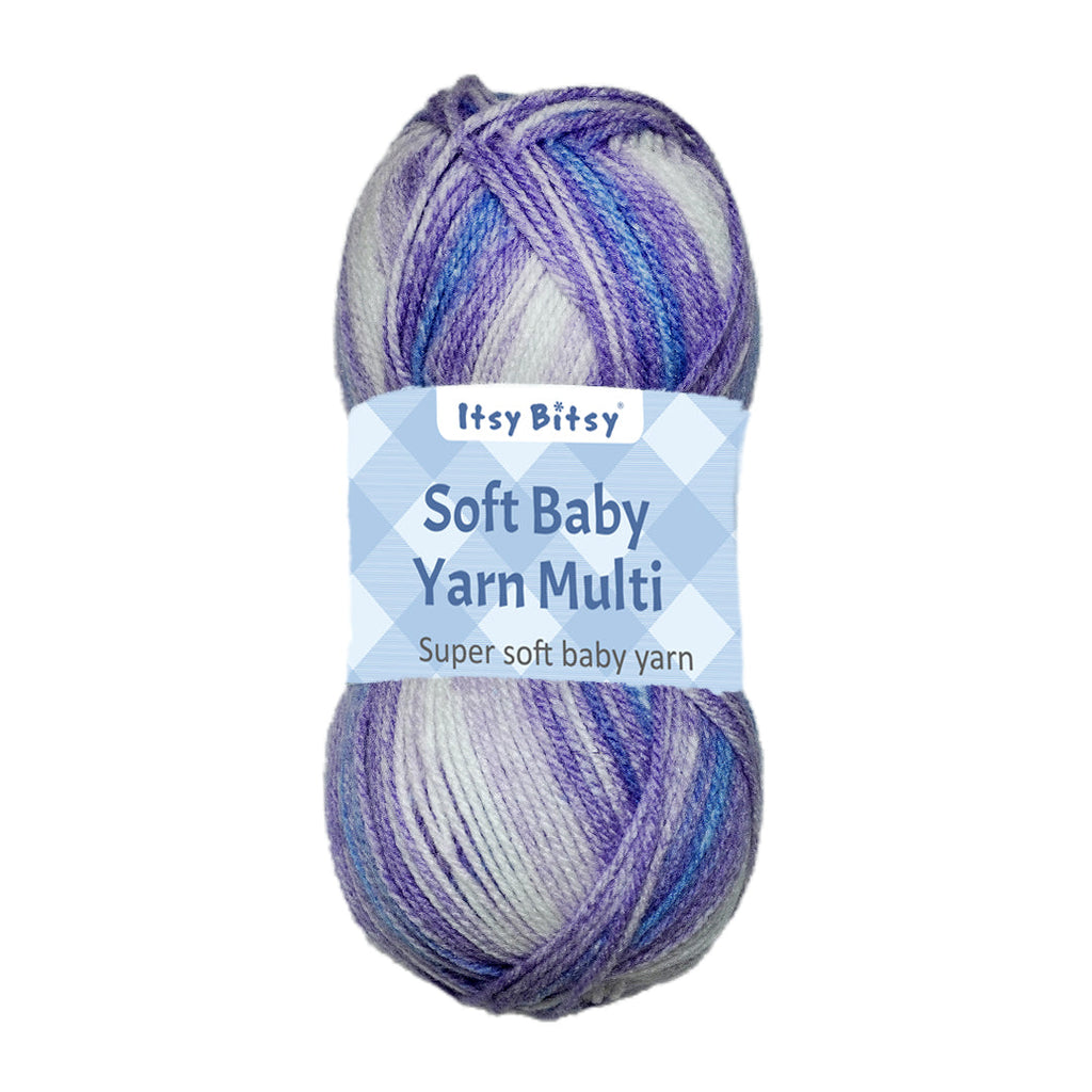 Soft Baby Knitting/Crochet Yarn Multi 100% Acrylic Lavender Meadow 267m 100g