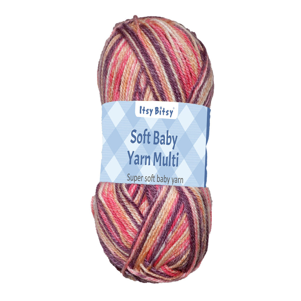 Soft Baby Knitting/Crochet Yarn Multi 100% Acrylic Rose Orchid 267m 100g