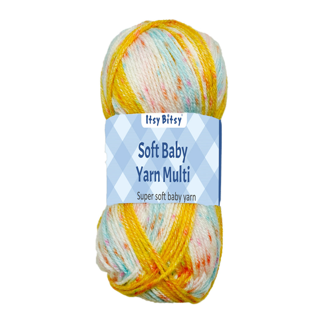 Soft Baby Knitting/Crochet Yarn Multi 100% Acrylic Morning Sky 267m 100g