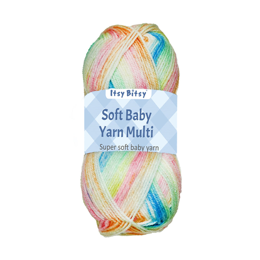 Soft Baby Knitting/Crochet Yarn Multi 100% Acrylic Morning Rose 267m 100g