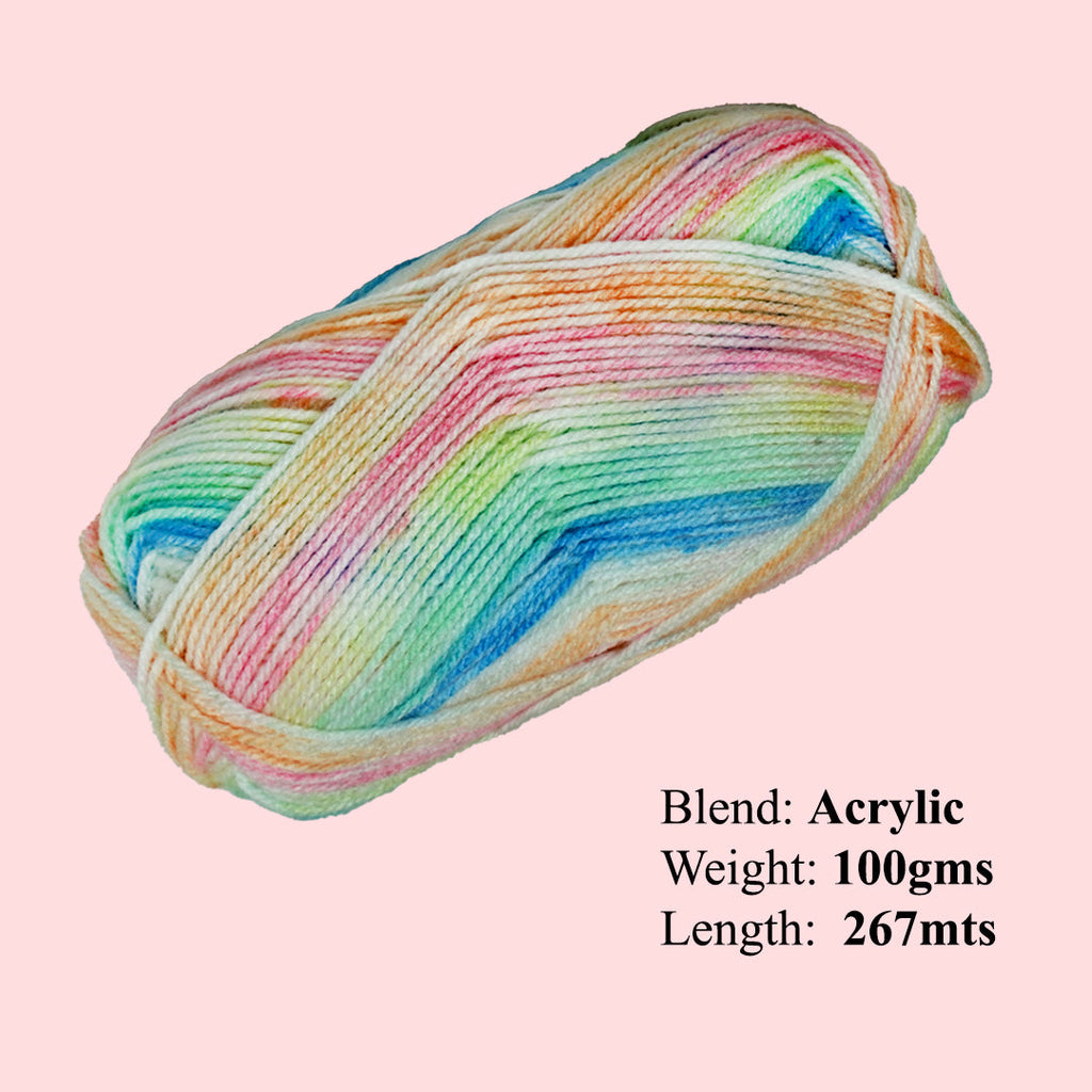 Soft Baby Knitting/Crochet Yarn Multi 100% Acrylic Morning Rose 267m 100g